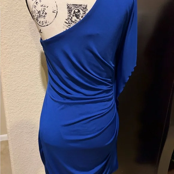 Express Royal Blue One-Shoulder Dress - Picture 2 of 3